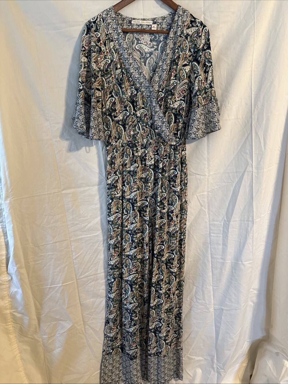 Chelsea and Violet Jumpsuit Small Floral Boho Indie